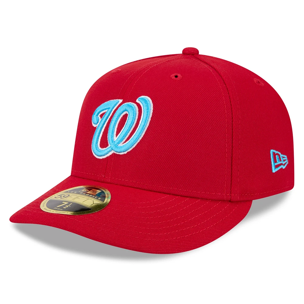 Casquette ajustée 59FIFTY à profil bas pour la fête des pères Nationals de Washington 2024 New Era rouge hommes