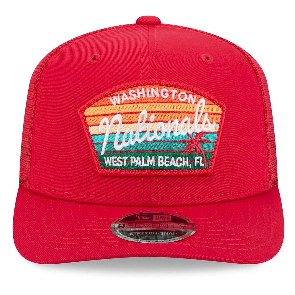 Casquette de camionneur extensible à boutons-pression 9SEVENTY de l'équipe d'entraînement de printemps 2025 des Nationals de Washington New Era pour homme
