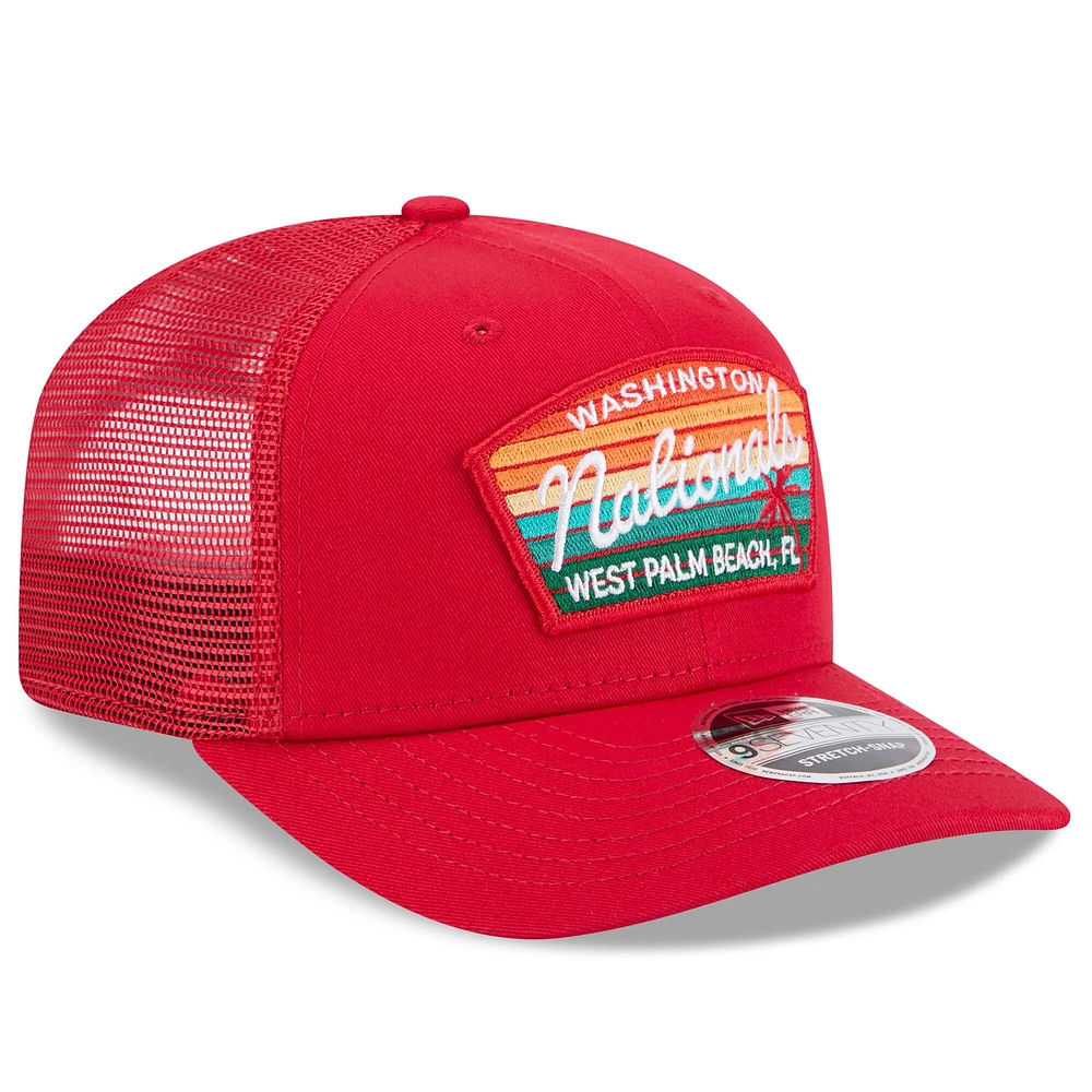 Casquette de camionneur extensible à boutons-pression 9SEVENTY de l'équipe d'entraînement de printemps 2025 des Nationals de Washington New Era pour homme
