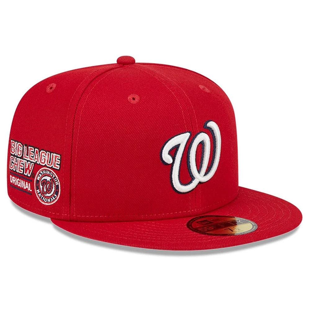 Casquette ajustée 59FIFTY de la Big League Chew Team des Washington Nationals New Era pour hommes, rouge