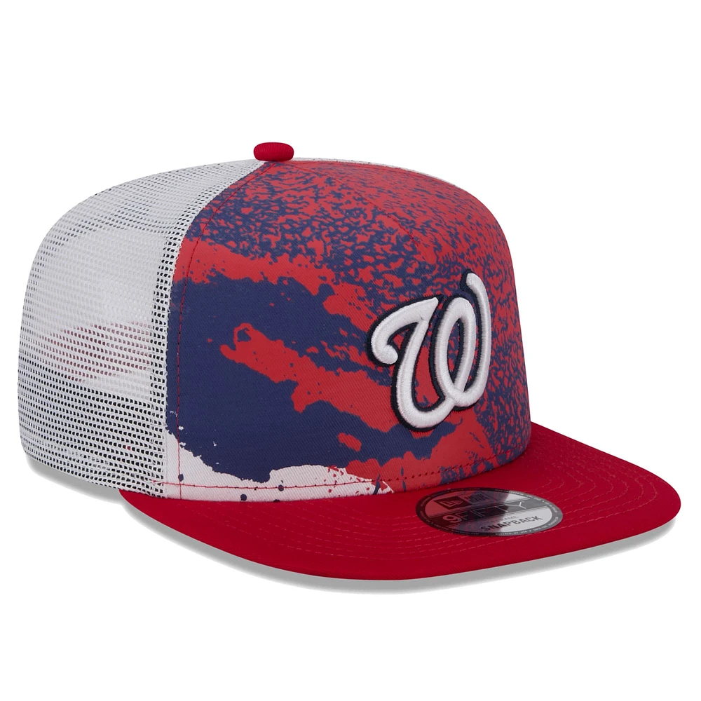 Men's New Era Red Washington Nationals Court Sport 9FIFTY Snapback Hat