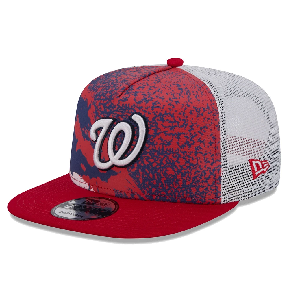 Men's New Era Red Washington Nationals Court Sport 9FIFTY Snapback Hat