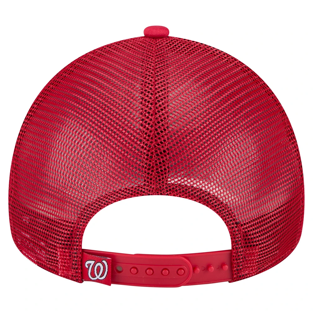 Casquette camionneur ajustable New Era 9FORTY A-Frame rouge Washington Nationals pour homme