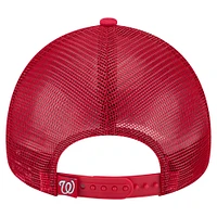 Casquette camionneur ajustable New Era 9FORTY A-Frame rouge Washington Nationals pour homme