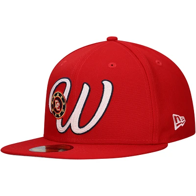 Men's New Era Red Washington Nationals  Duo Logo 2.0 59FIFTY Fitted Hat