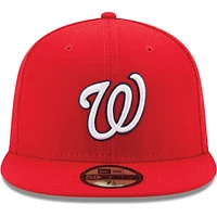 Casquette ajustée 59FIFTY pour homme rouge Washington Nationals Game Authentic Collection New Era