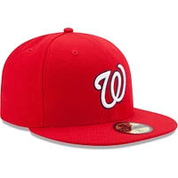 Casquette ajustée 59FIFTY pour homme rouge Washington Nationals Game Authentic Collection New Era