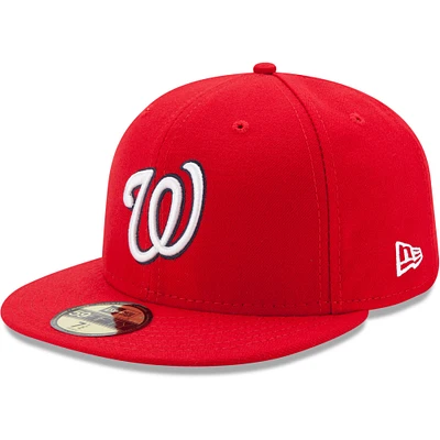 Casquette ajustée 59FIFTY pour homme rouge Washington Nationals Game Authentic Collection New Era