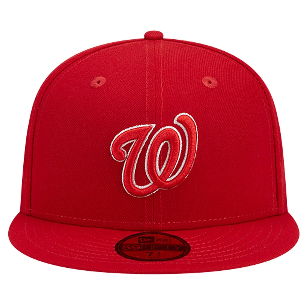 Casquette ajustée 59FIFTY rouge avec logo des Nationals de Washington pour hommes New Era