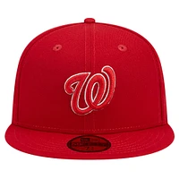 Casquette ajustée 59FIFTY rouge avec logo des Nationals de Washington pour hommes New Era