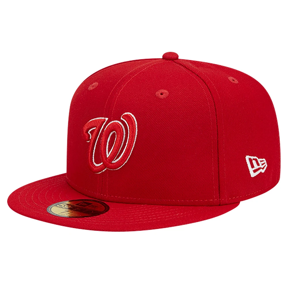 Casquette ajustée 59FIFTY rouge avec logo des Nationals de Washington pour hommes New Era