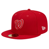 Casquette ajustée 59FIFTY rouge avec logo des Nationals de Washington pour hommes New Era