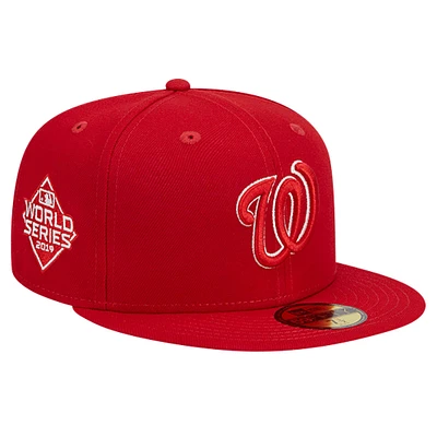 Casquette ajustée 59FIFTY rouge avec logo des Nationals de Washington pour hommes New Era