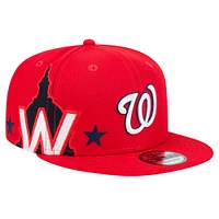 Casquette Snapback 9FIFTY Strike pour homme avec logo Washington Nationals rouge New Era