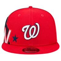 Casquette Snapback 9FIFTY Strike pour homme avec logo Washington Nationals rouge New Era