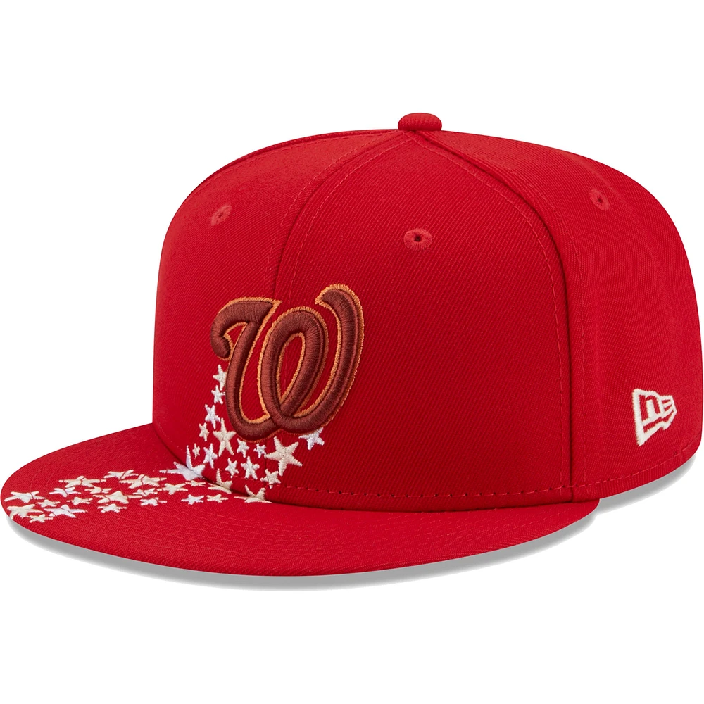 Casquette ajustée 59FIFTY Meteor des Nationals de Washington New Era rouge pour homme