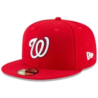 Casquette ajustée 59FIFTY rouge du Temple de la renommée baseball national des Washington Nationals New Era pour hommes