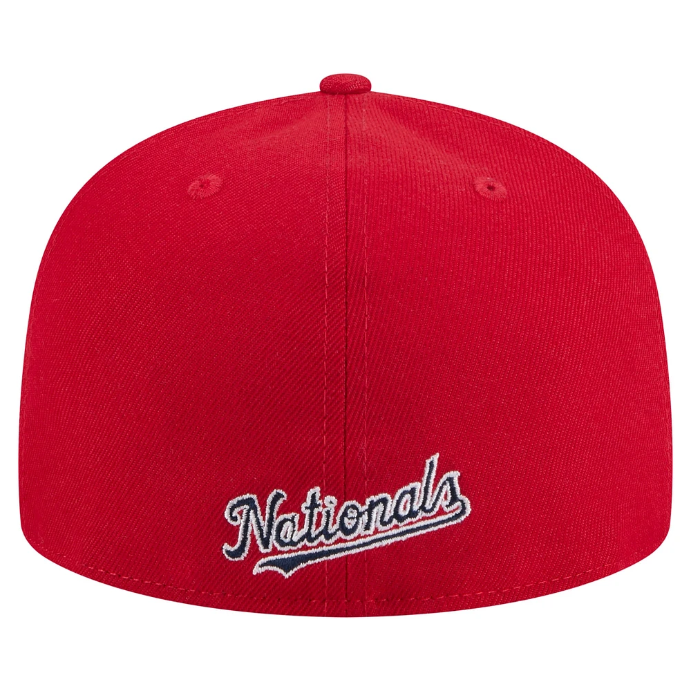 Casquette ajustée Overlap 59FIFTY rouge des Washington Nationals de New Era pour homme