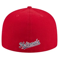 Casquette ajustée Overlap 59FIFTY rouge des Washington Nationals de New Era pour homme
