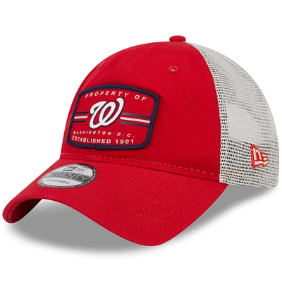 Casquette Snapback 9TWENTY Property Trucker rouge des Washington Nationals New Era pour homme