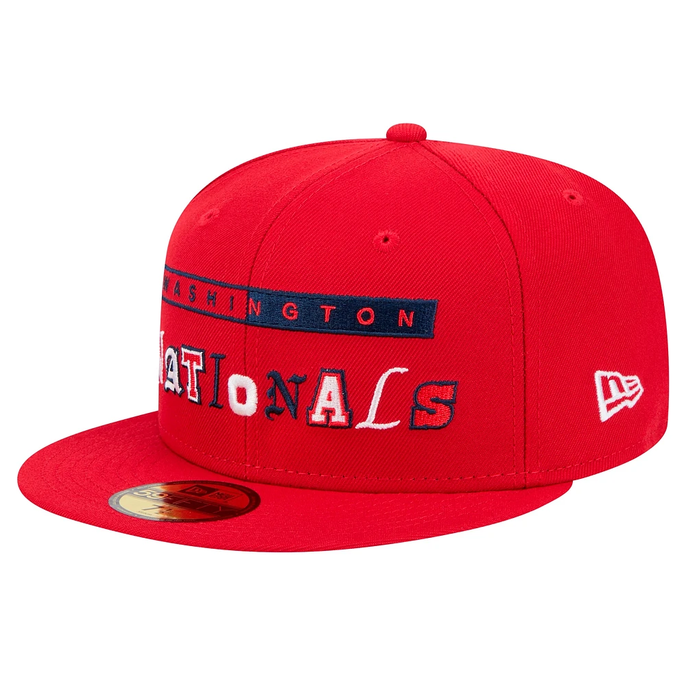 Men's New Era Red Washington Nationals Ransom 59FIFTY Fitted Hat