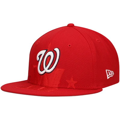 Casquette ajustée 59FIFTY rouge avec logo ombré des Washington Nationals New Era pour hommes