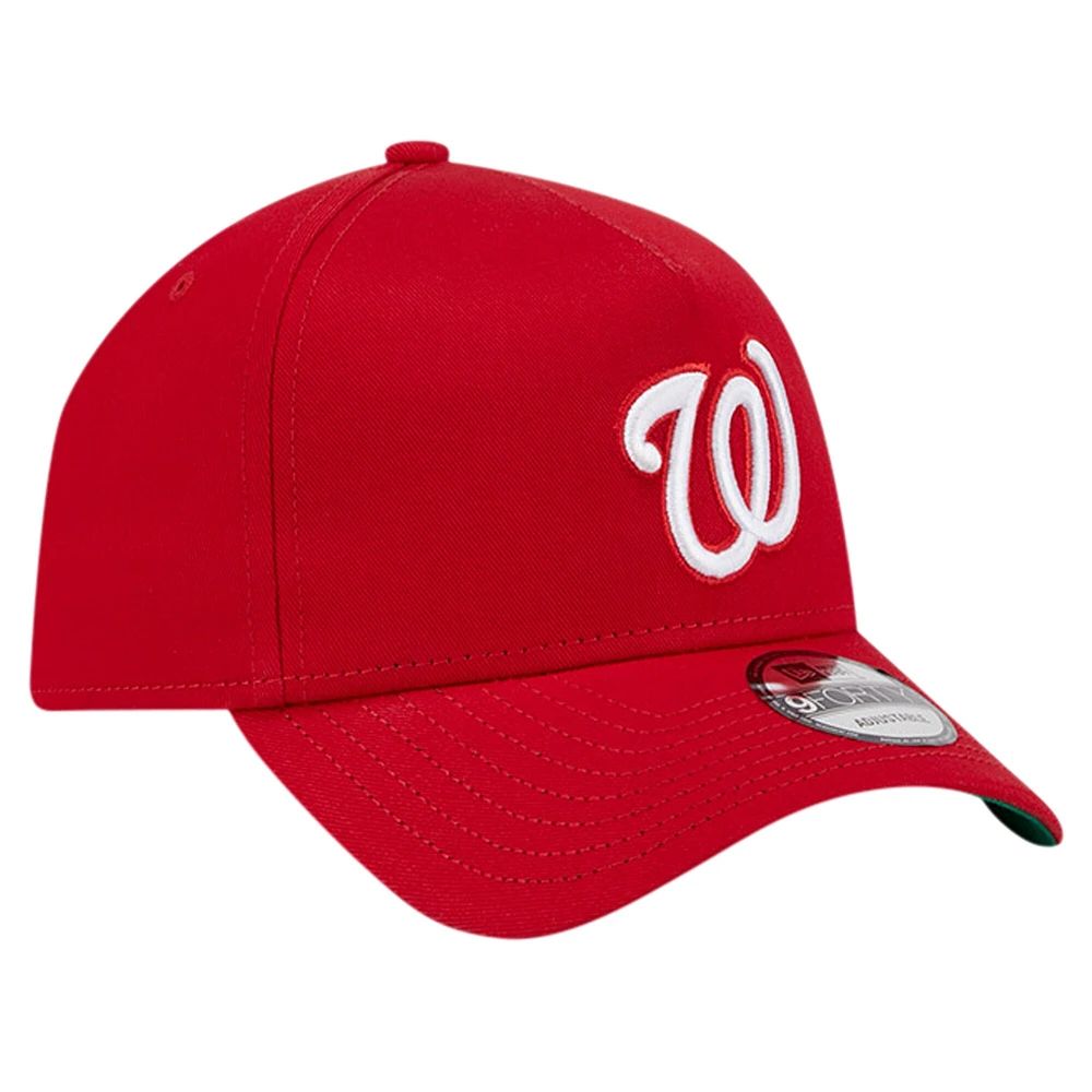 Casquette ajustable 9FORTY couleur A-Frame des Nationals de Washington New Era pour hommes, rouge