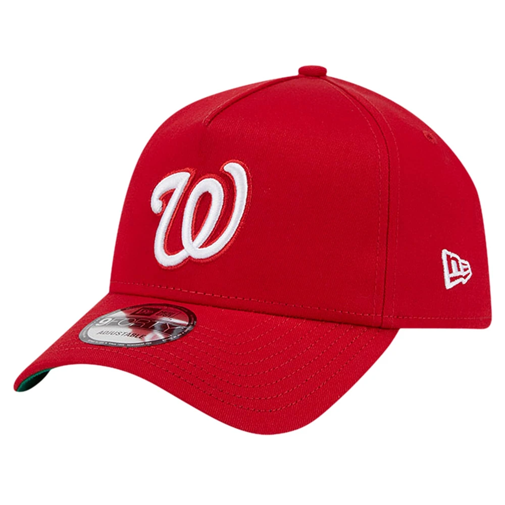 Casquette ajustable 9FORTY couleur A-Frame des Nationals de Washington New Era pour hommes, rouge