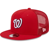 Men's New Era Red Washington Nationals Team Color Trucker 9FIFTY Snapback Hat