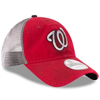 Men's New Era Red Washington Nationals Team Rustic 9TWENTY Trucker Adjustable Hat