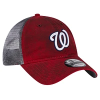 Men's New Era Red Washington Nationals Team Slick Trucker 9TWENTY Adjustable Hat