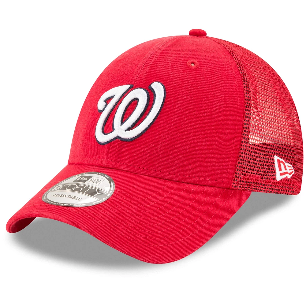 Casquette Snapback ajustable 9FORTY Trucker des Nationals de Washington New Era rouge pour homme