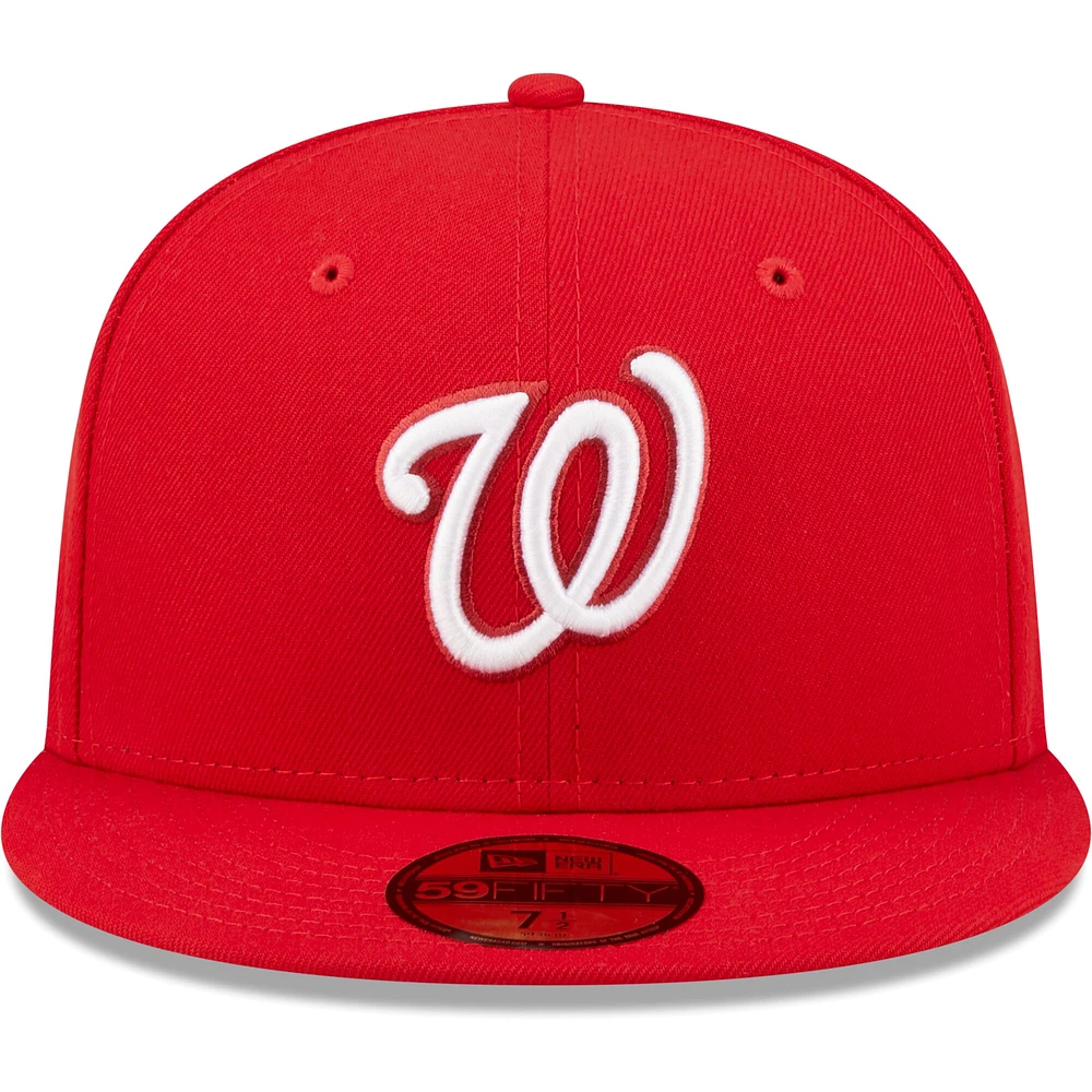 Men's New Era Red Washington Nationals White Logo 59FIFTY Fitted Hat