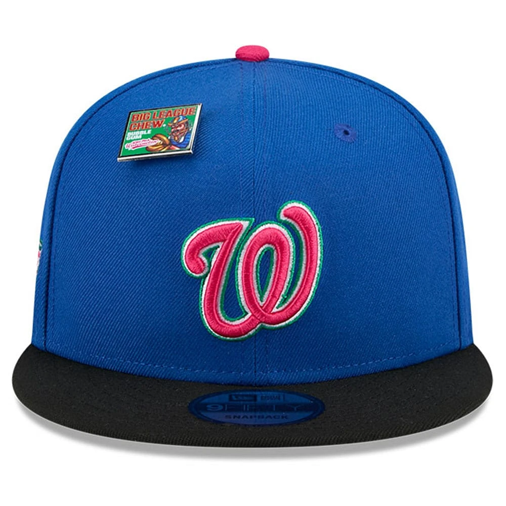 Men's New Era Royal/Black Washington Nationals Watermelon Big League Chew Flavor Pack 9FIFTY Snapback Hat