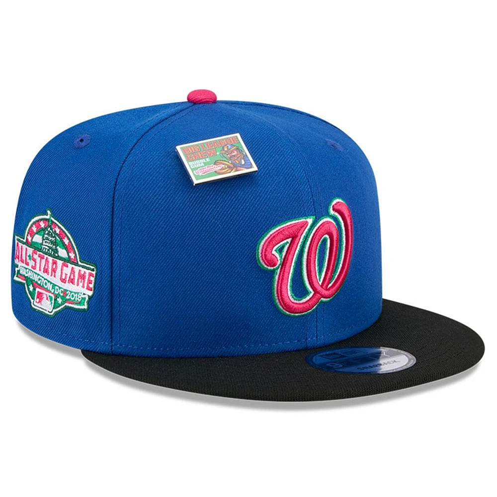 Casquette Snapback 9FIFTY New Era Royal/Noir Washington Nationals Pastèque Big League Chew Flavor Pack pour hommes