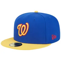 Casquette ajustée 59FIFTY Empire des Washington Nationals New Era pour homme, bleu royal/jaune