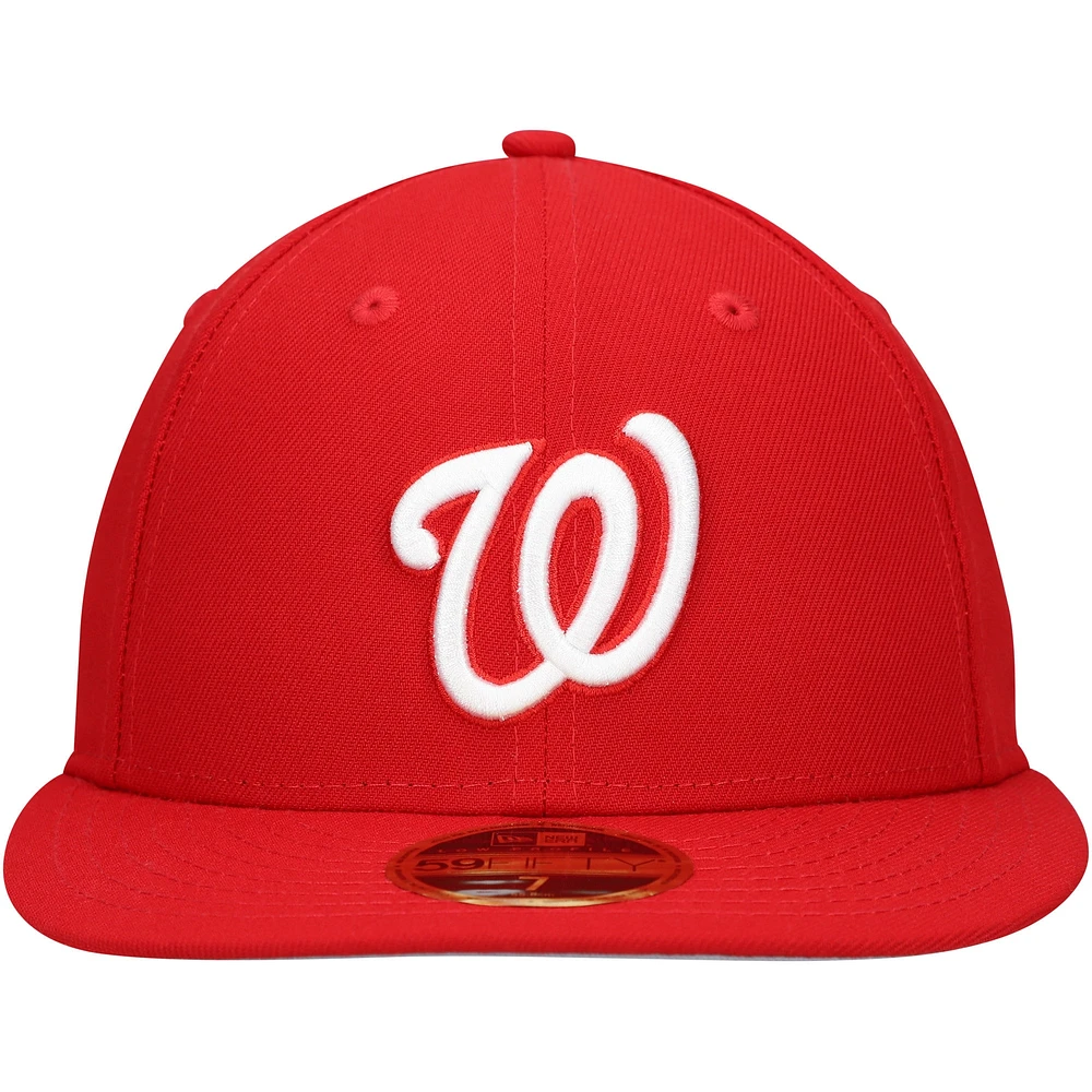 Casquette ajustée 59FIFTY à profil bas Scarlet Washington Nationals New Era pour homme