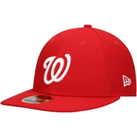 Casquette ajustée 59FIFTY à profil bas Scarlet Washington Nationals New Era pour homme