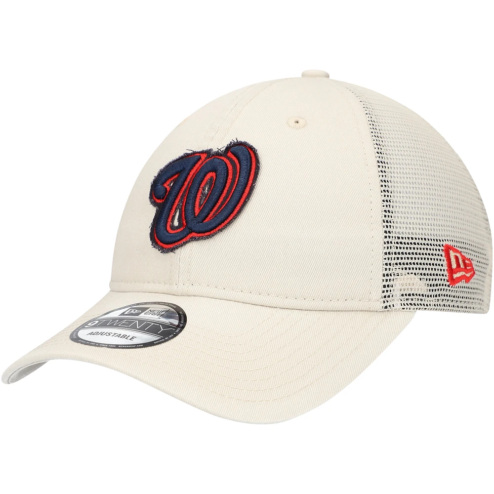 Men's New Era Stone Washington Nationals Game Day 9TWENTY Adjustable Trucker Hat