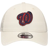 Men's New Era Stone Washington Nationals Game Day 9TWENTY Adjustable Trucker Hat