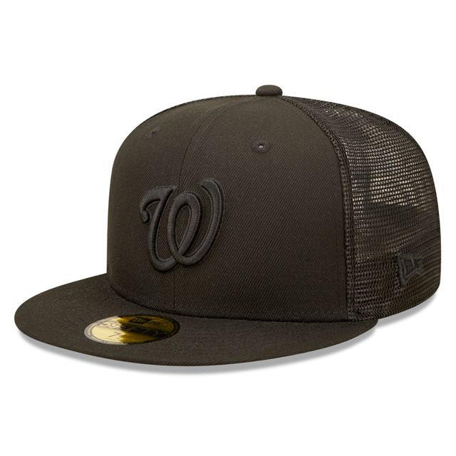 Casquette 59FIFTY Blackout Trucker Washington Nationals New Era pour homme - ajustée