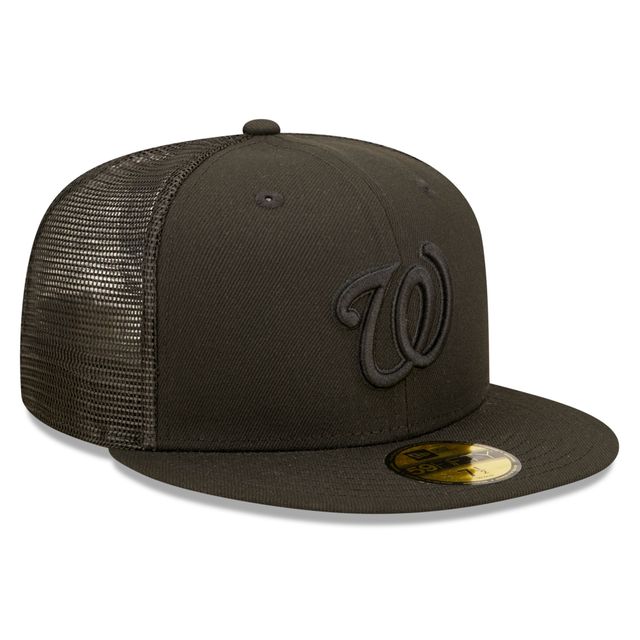 Casquette 59FIFTY Blackout Trucker Washington Nationals New Era pour homme - ajustée