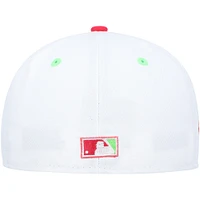 Casquette ajustée 59FIFTY Strawberry Lolli des Nationals de Washington Robert F. Kennedy Memorial Stadium New Era pour homme, blanc/corail