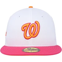 Men's New Era  White/Pink Washington Nationals 10th Team Anniversary 59FIFTY Fitted Hat