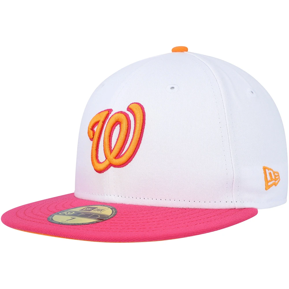 Men's New Era  White/Pink Washington Nationals 10th Team Anniversary 59FIFTY Fitted Hat