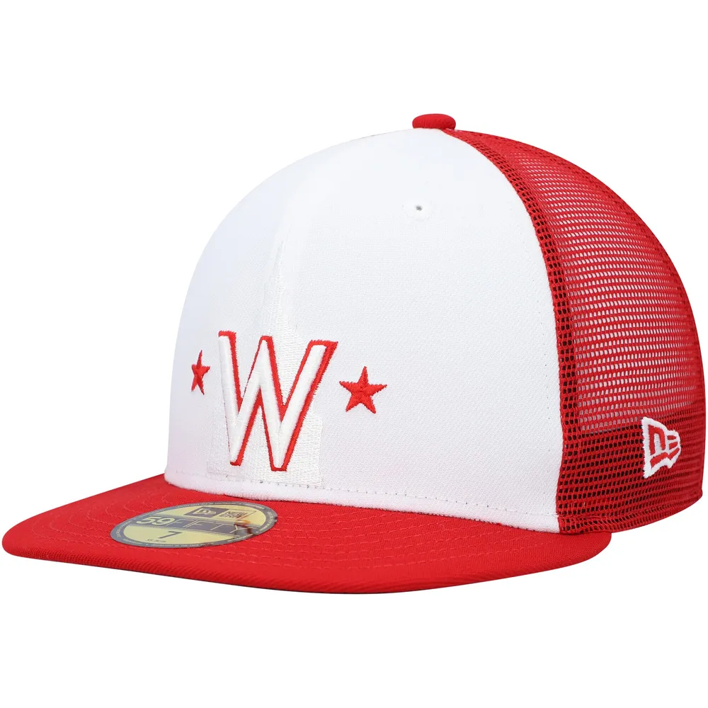 New Era Men's New Era White/Red Washington Nationals Undervisor 59FIFTY Fitted  Hat
