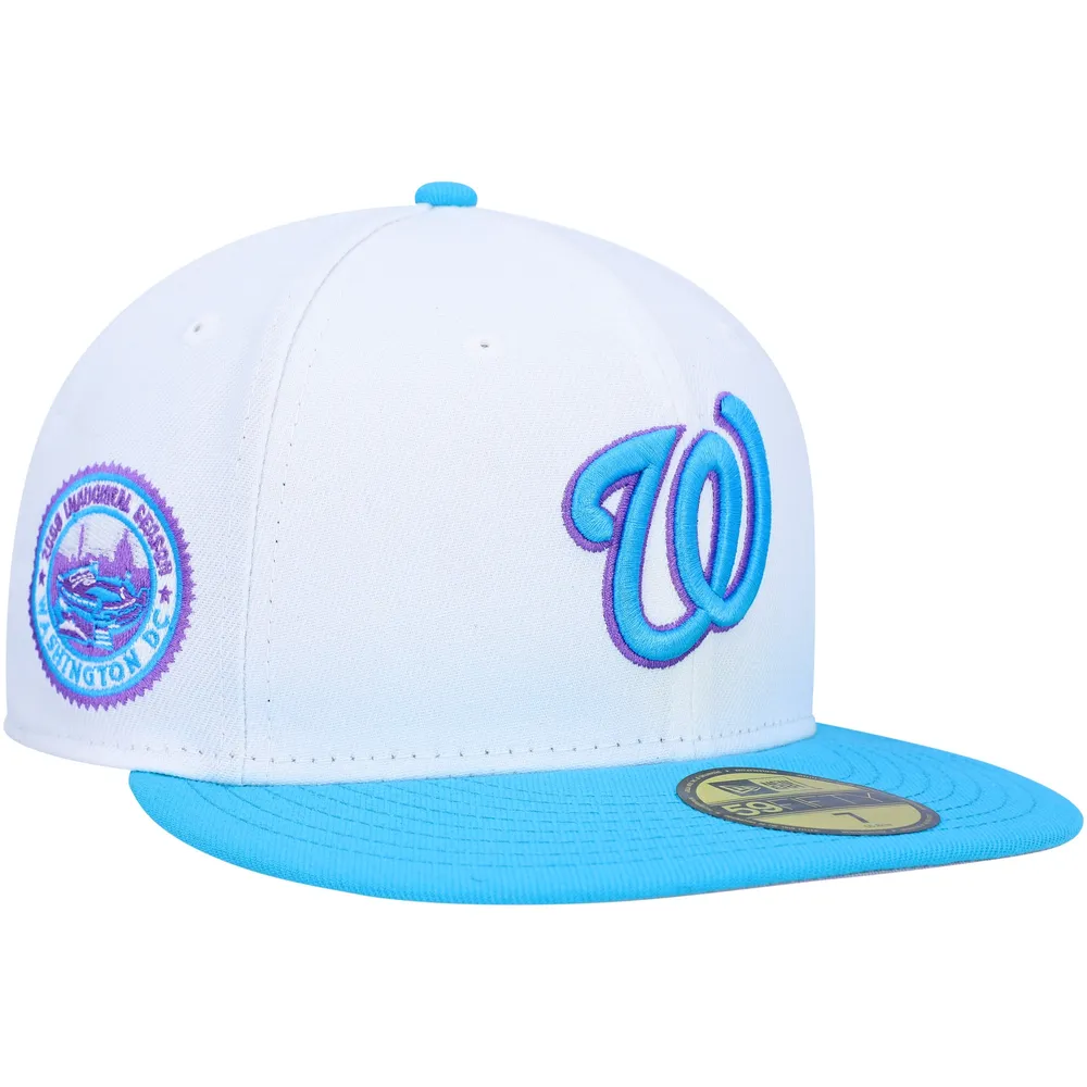 New Era Men's Royal Washington Nationals Logo White 59Fifty Fitted Hat