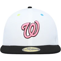 Men's New Era White Washington Nationals 2019 World Series Neon Eye 59FIFTY Fitted Hat