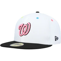 Men's New Era White Washington Nationals 2019 World Series Neon Eye 59FIFTY Fitted Hat