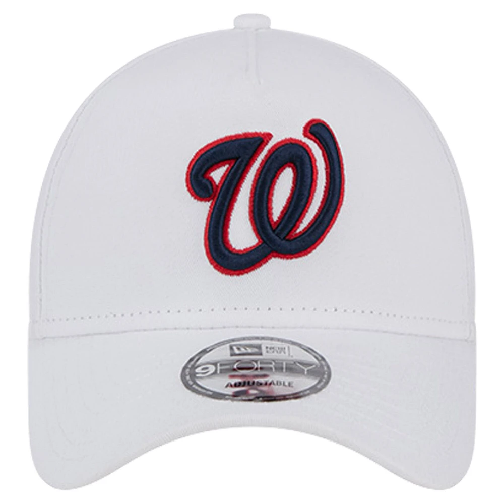 Casquette ajustable 9FORTY TC A-Frame New Era pour hommes, blanche, Washington Nationals